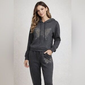 #2 Y2K Rhinestone Butterfly Matching Sweat Set Sweatshirt Sweatpants Super Soft